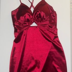 Red Satin Mini Dress